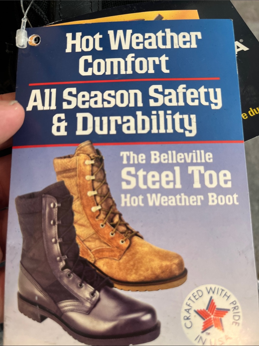Military-Style Steel Toe Black Work Boot / size 9 - Picture 6 of 12